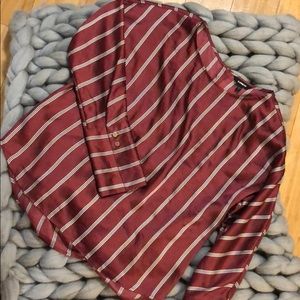 Maroon Silk striped blouse from Express